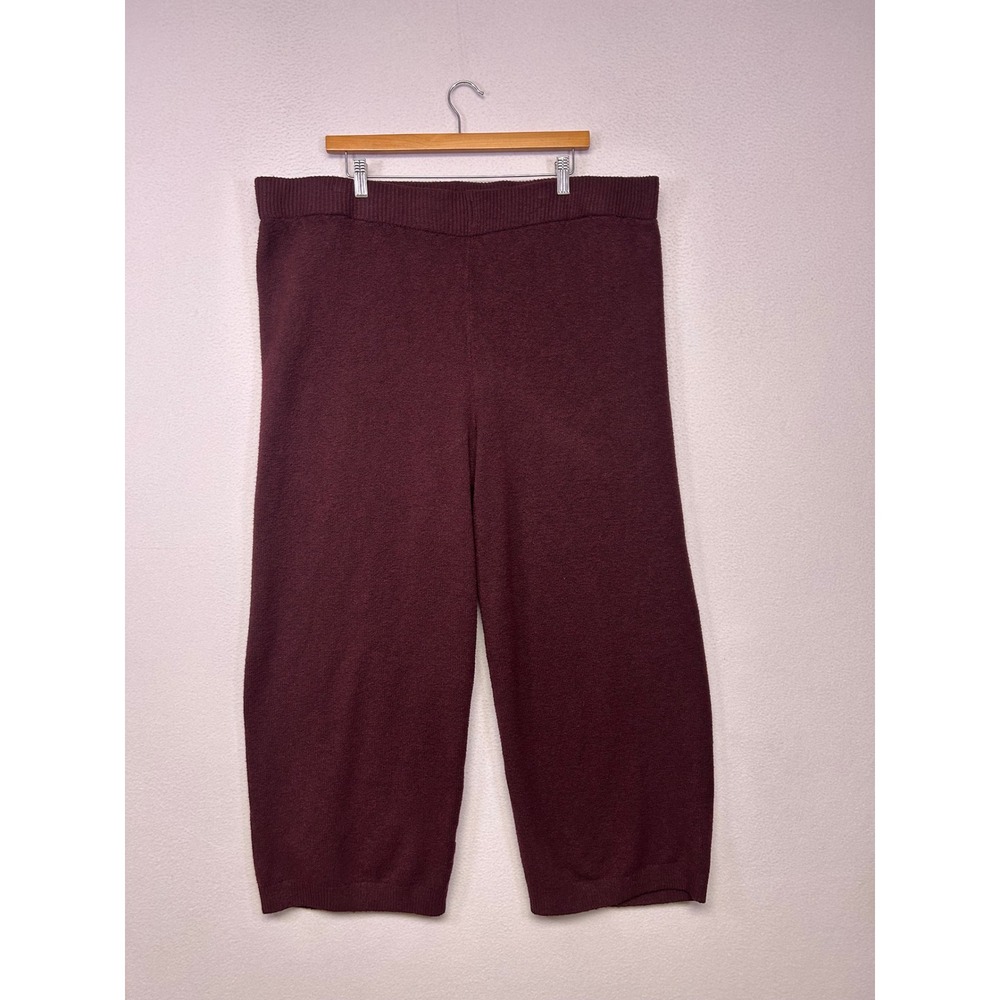 Cozy Minimalist Time and Tru Womens XXXL 22 Burgundy Knit Culotte Pants